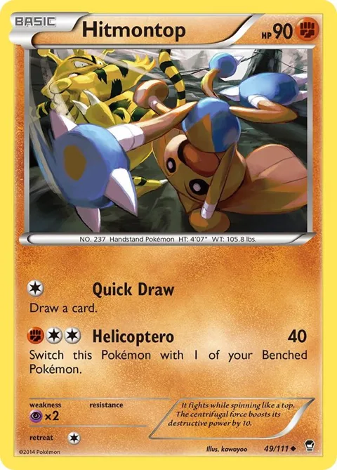 Hitmontop #49/111 Pokémon card from XY - Furious Fists
