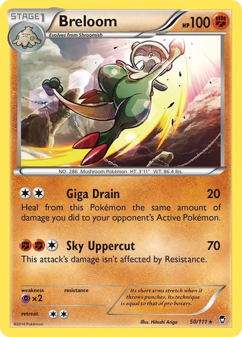 Breloom #50/111 Pokémon card from XY - Furious Fists