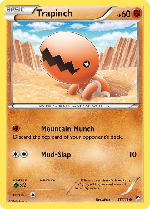 Trapinch #53/111 Pokémon card from XY - Furious Fists