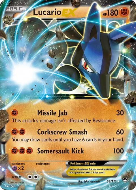Lucario EX #54/111 Holofoil Pokémon card from XY - Furious Fists