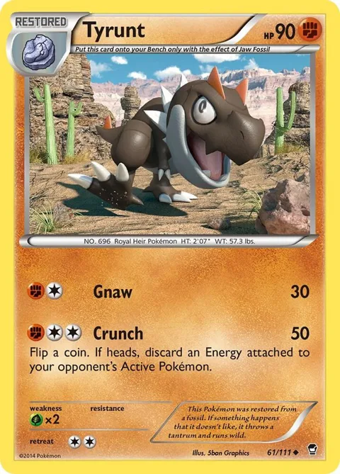Tyrunt #61/111 Reverse Holofoil Pokémon card from XY - Furious Fists