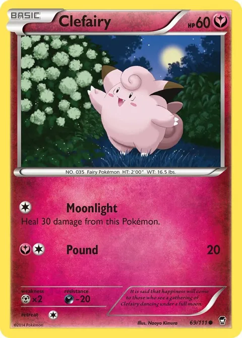 Clefairy 69 #69/111 Pokémon card from XY - Furious Fists