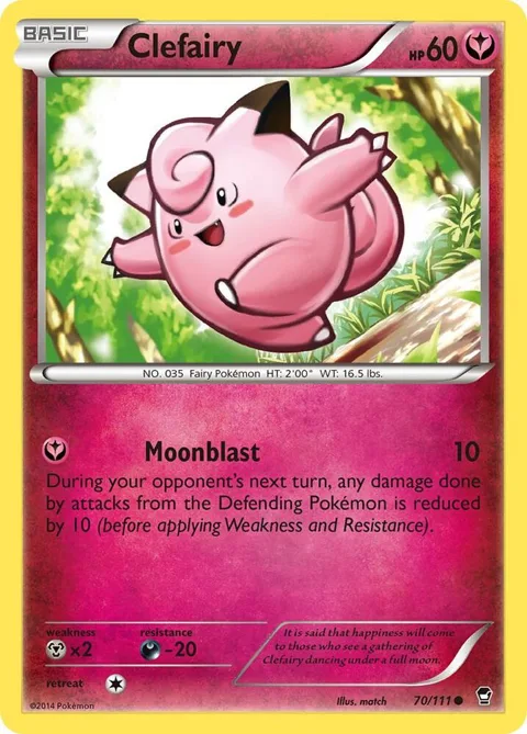 Clefairy 70 #70/111 Pokémon card from XY - Furious Fists