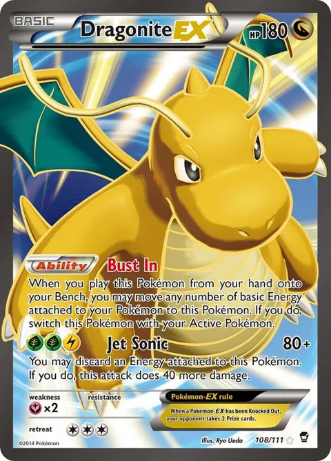 Dragonite EX 108 Full Art #108/111 Holofoil Pokémon card from XY - Furious Fists