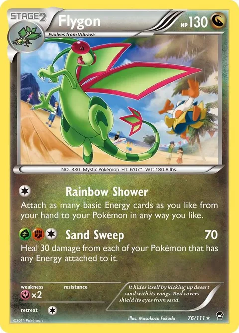 Flygon #76/111 Pokémon card from XY - Furious Fists