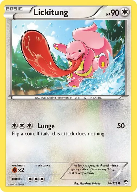 Lickitung #78/111 Pokémon card from XY - Furious Fists