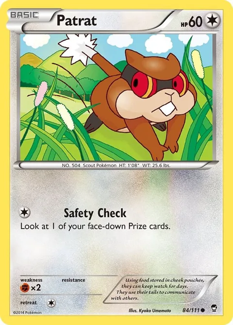 Patrat #84/111 Pokémon card from XY - Furious Fists