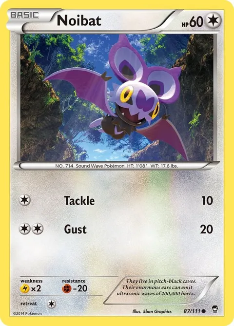 Noibat #87/111 Reverse Holofoil Pokémon card from XY - Furious Fists