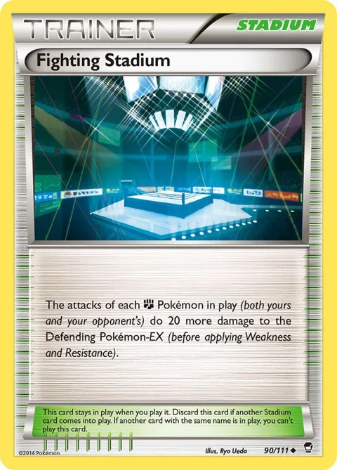 Fighting Stadium #90/111 Reverse Holofoil Pokémon card from XY - Furious Fists