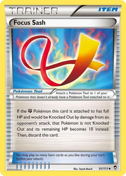 Focus Sash #91/111 Pokémon card from XY - Furious Fists