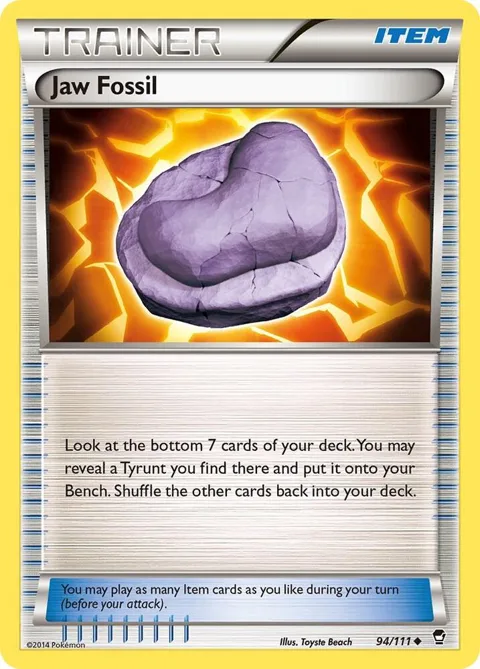 Jaw Fossil #94/111 Pokémon card from XY - Furious Fists