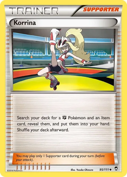 Korrina #95/111 Pokémon card from XY - Furious Fists