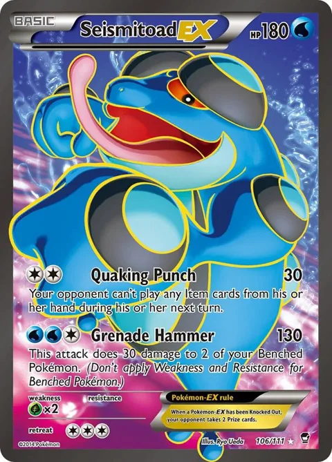 Seismitoad EX 106 Full Art #106/111 Holofoil Pokémon card from XY - Furious Fists