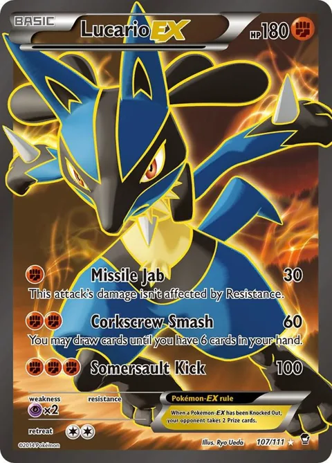 Lucario EX 107 Full Art #107/111 Holofoil Pokémon card from XY - Furious Fists