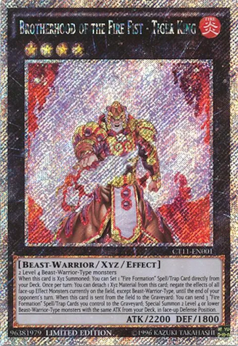 Brotherhood of the Fire Fist - Tiger King CT11-EN001 Yu-Gi-Oh card from 2014 Mega-Tins