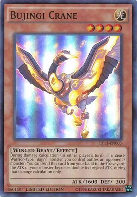 Bujingi Crane CT11-EN005 Yu-Gi-Oh card from 2014 Mega-Tins