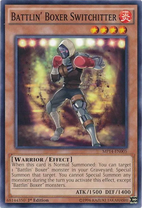 Battlin' Boxer Switchitter MP14-EN005 Yu-Gi-Oh card from 2014 Mega-Tins Mega Pack