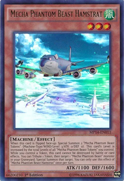 Mecha Phantom Beast Hamstrat MP14-EN011 Yu-Gi-Oh card from 2014 Mega-Tins Mega Pack