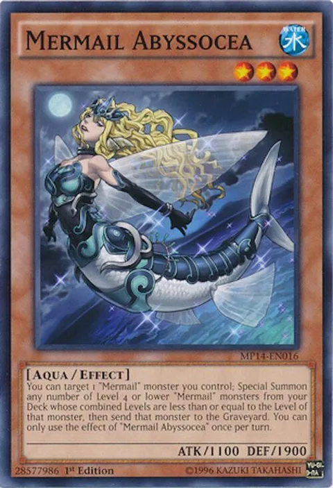 Mermail Abyssocea MP14-EN016 Yu-Gi-Oh card from 2014 Mega-Tins Mega Pack