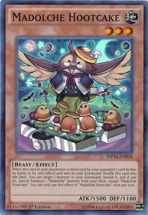 Madolche Hootcake MP14-EN018 Unlimited Yu-Gi-Oh card from 2014 Mega-Tins Mega Pack