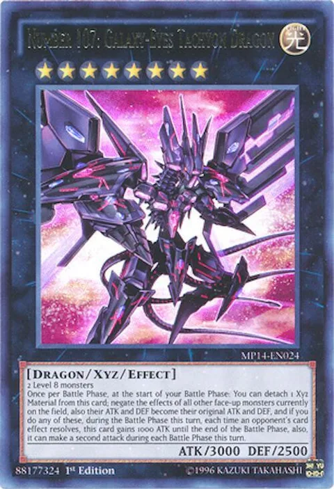 Number 107: Galaxy-Eyes Tachyon Dragon MP14-EN024 1st Edition Yu-Gi-Oh card from 2014 Mega-Tins Mega Pack