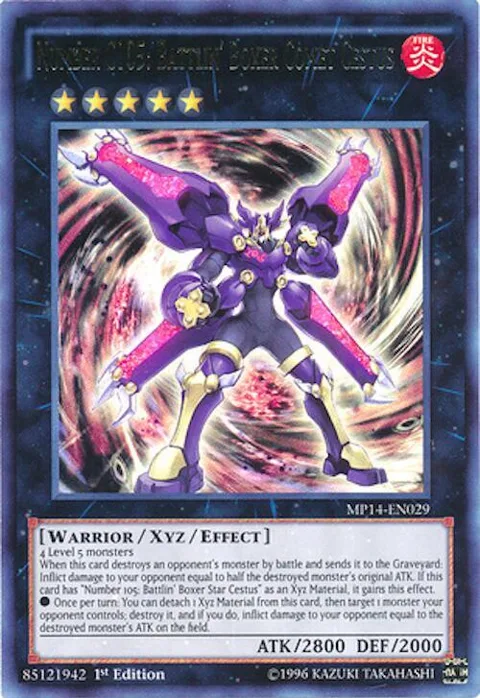 Number C105: Battlin' Boxer Comet Cestus MP14-EN029 Yu-Gi-Oh card from 2014 Mega-Tins Mega Pack