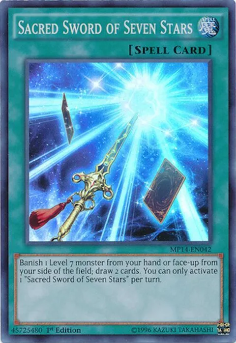 Sacred Sword of Seven Stars MP14-EN042 Unlimited Yu-Gi-Oh card from 2014 Mega-Tins Mega Pack