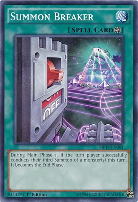 Summon Breaker MP14-EN043 Yu-Gi-Oh card from 2014 Mega-Tins Mega Pack