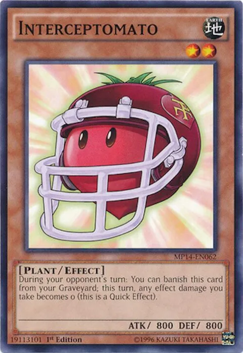 Interceptomato MP14-EN062 Yu-Gi-Oh card from 2014 Mega-Tins Mega Pack