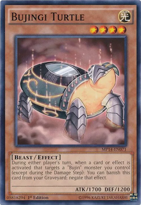 Bujingi Turtle MP14-EN071 Yu-Gi-Oh card from 2014 Mega-Tins Mega Pack
