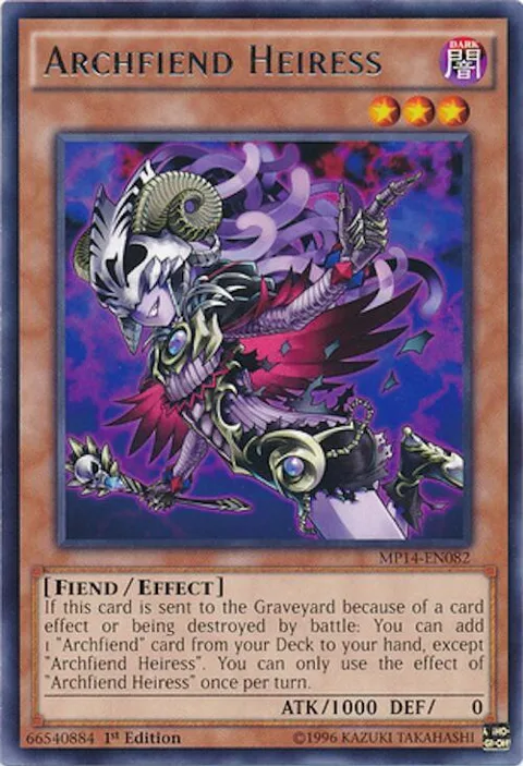 Archfiend Heiress MP14-EN082 Unlimited Yu-Gi-Oh card from 2014 Mega-Tins Mega Pack