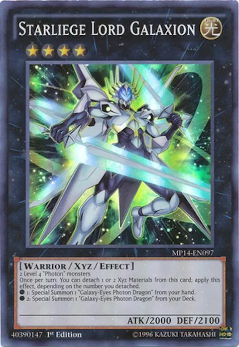 Starliege Lord Galaxion MP14-EN097 1st Edition Yu-Gi-Oh card from 2014 Mega-Tins Mega Pack