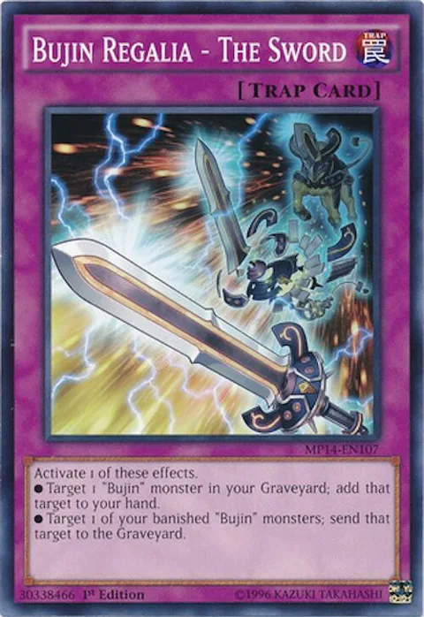 Bujin Regalia - The Sword MP14-EN107 Yu-Gi-Oh card from 2014 Mega-Tins Mega Pack