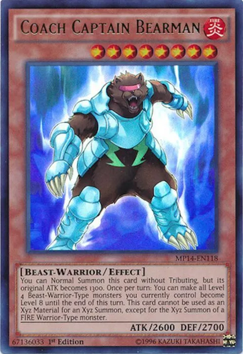 Coach Captain Bearman MP14-EN118 Yu-Gi-Oh card from 2014 Mega-Tins Mega Pack