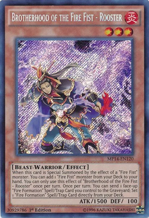 Brotherhood of the Fire Fist - Rooster MP14-EN120 Yu-Gi-Oh card from 2014 Mega-Tins Mega Pack