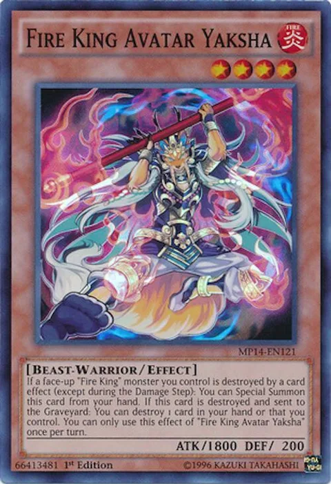 Fire King Avatar Yaksha MP14-EN121 Yu-Gi-Oh card from 2014 Mega-Tins Mega Pack