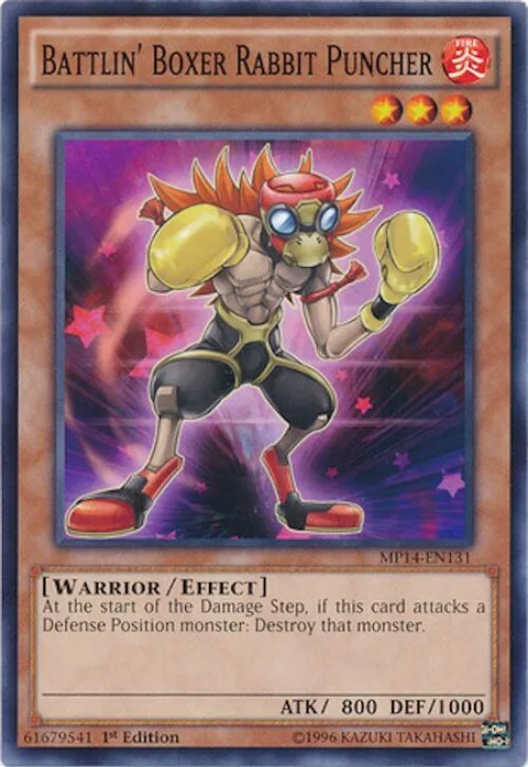 Battlin' Boxer Rabbit Puncher MP14-EN131 Yu-Gi-Oh card from 2014 Mega-Tins Mega Pack