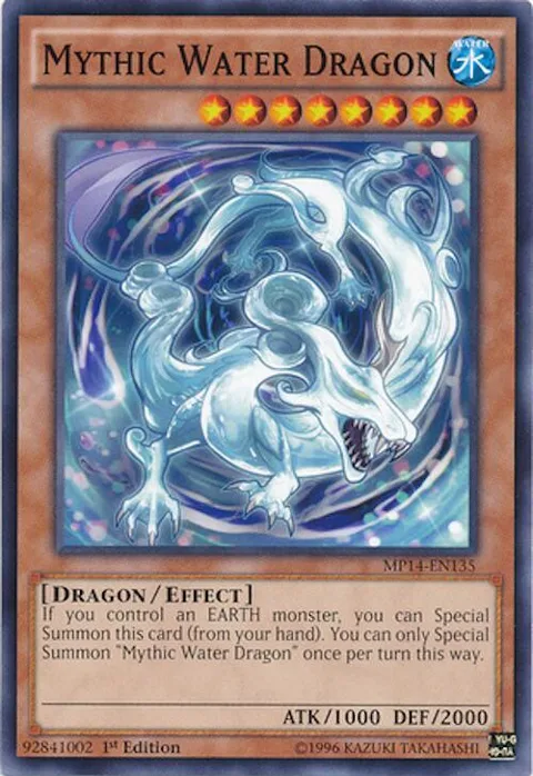 Mythic Water Dragon MP14-EN135 Yu-Gi-Oh card from 2014 Mega-Tins Mega Pack