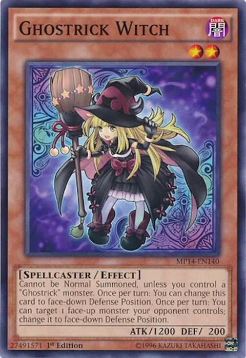 Ghostrick Witch MP14-EN140 Yu-Gi-Oh card from 2014 Mega-Tins Mega Pack