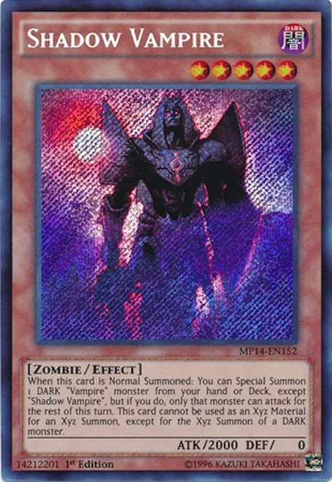 Shadow Vampire MP14-EN152 Yu-Gi-Oh card from 2014 Mega-Tins Mega Pack