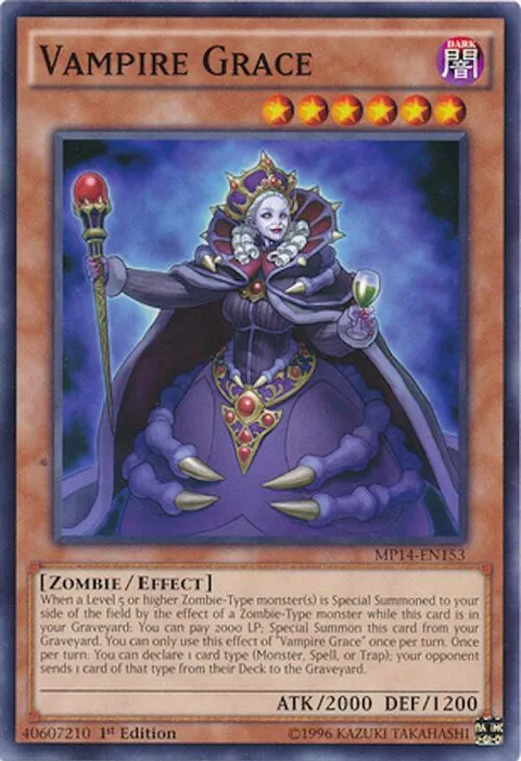 Vampire Grace MP14-EN153 Yu-Gi-Oh card from 2014 Mega-Tins Mega Pack