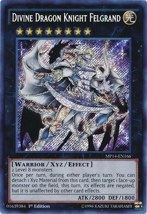 Divine Dragon Knight Felgrand MP14-EN166 Unlimited Yu-Gi-Oh card from 2014 Mega-Tins Mega Pack