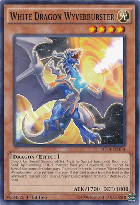 White Dragon Wyverburster MP14-EN184 Yu-Gi-Oh card from 2014 Mega-Tins Mega Pack