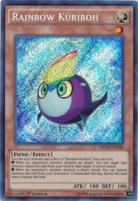 Rainbow Kuriboh MP14-EN188 Unlimited Yu-Gi-Oh card from 2014 Mega-Tins Mega Pack