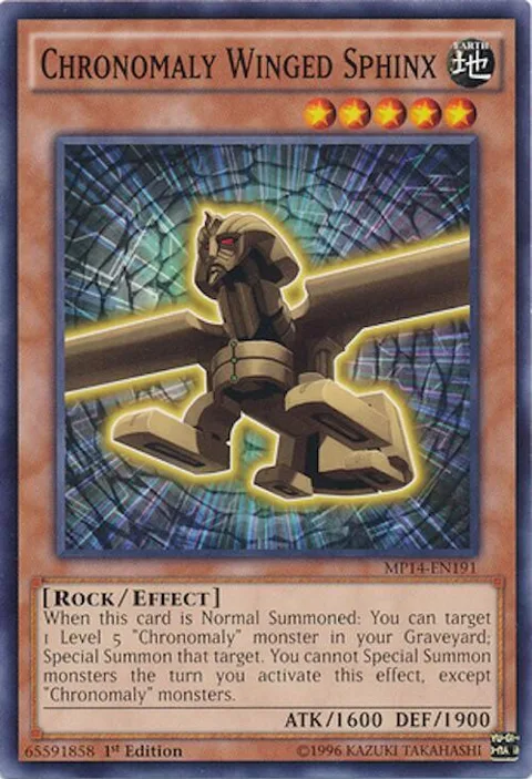 Chronomaly Winged Sphinx MP14-EN191 Yu-Gi-Oh card from 2014 Mega-Tins Mega Pack