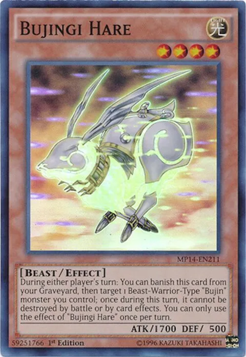 Bujingi Hare MP14-EN211 Yu-Gi-Oh card from 2014 Mega-Tins Mega Pack