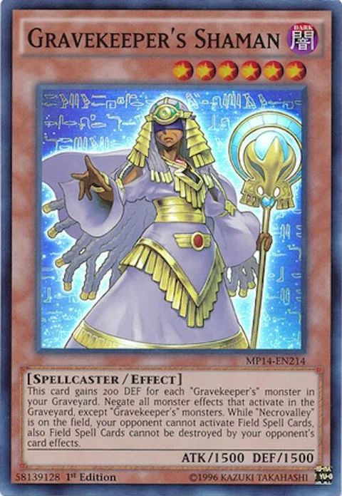 Gravekeeper's Shaman MP14-EN214 1st Edition Yu-Gi-Oh card from 2014 Mega-Tins Mega Pack