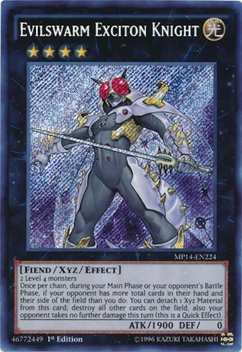 Evilswarm Exciton Knight MP14-EN224 Unlimited Yu-Gi-Oh card from 2014 Mega-Tins Mega Pack