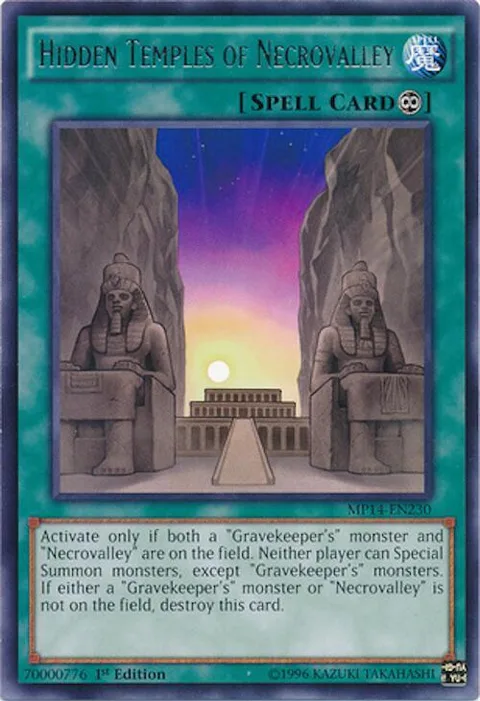 Hidden Temples of Necrovalley MP14-EN230 Yu-Gi-Oh card from 2014 Mega-Tins Mega Pack