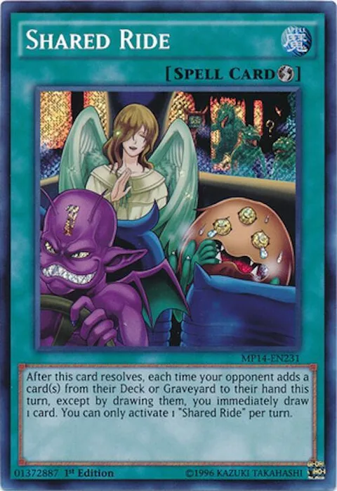 Shared Ride MP14-EN231 Unlimited Yu-Gi-Oh card from 2014 Mega-Tins Mega Pack